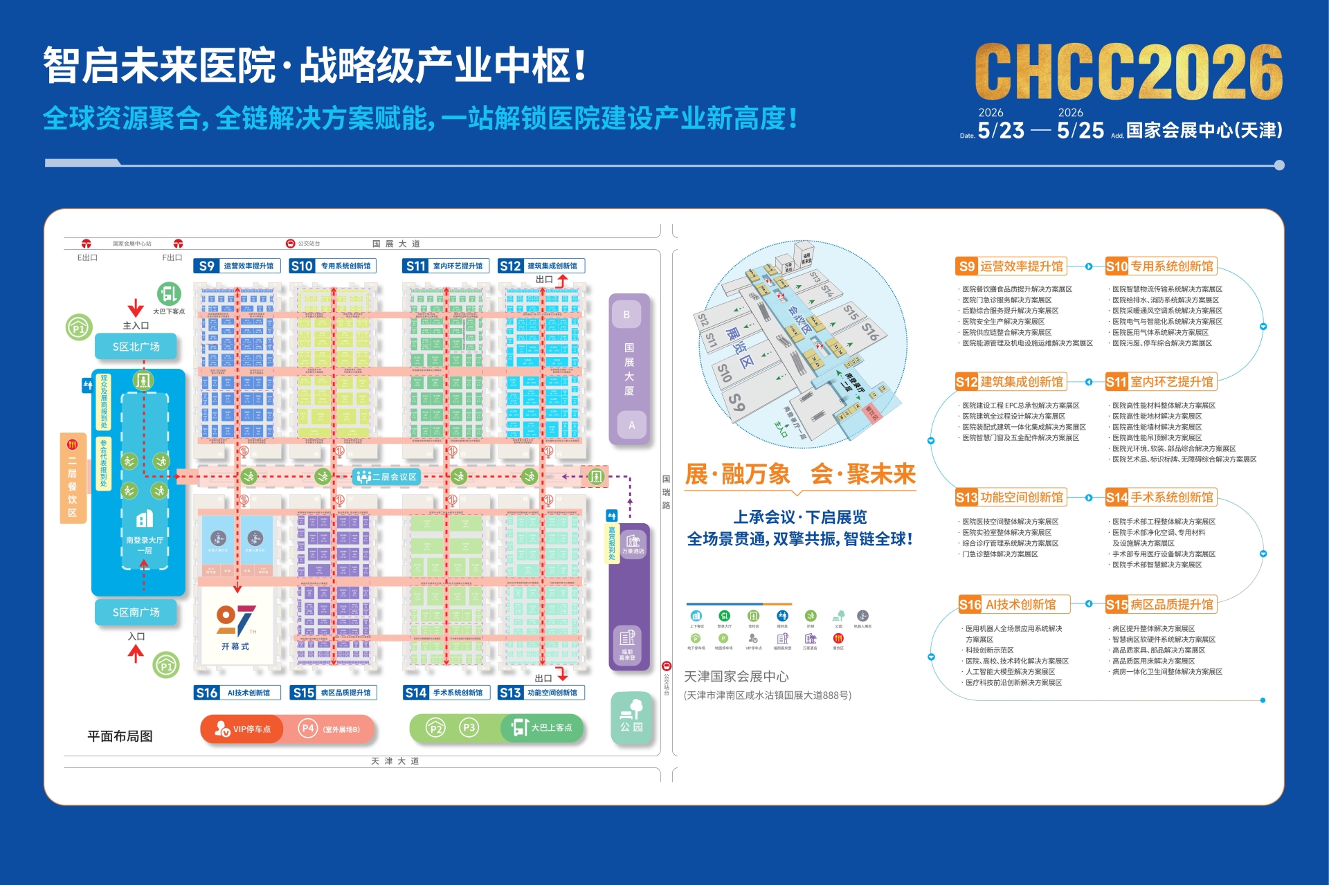 ​2026全国医院建设大会组委会官网【医院采暖通风空调系统解决方案展区】展馆分布图
